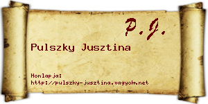 Pulszky Jusztina névjegykártya